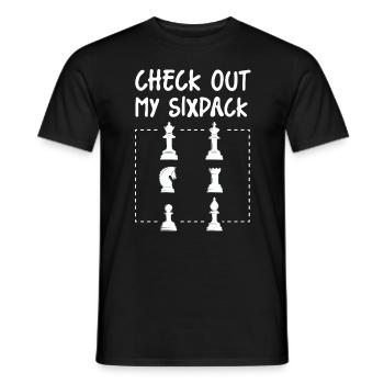 Check Out My Sixpack lustiges Schach - Männer T-Shirt - Schwarz - Vorne - AI Model Male 178 light (178cm)