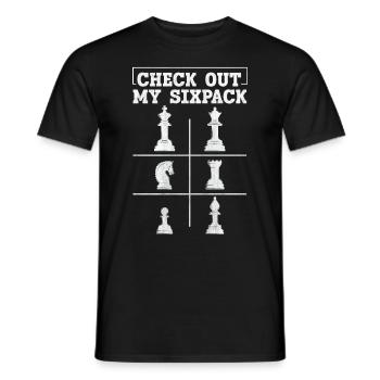 Check Out My Sixpack lustiges Schach - Männer T-Shirt - Schwarz - Vorne - AI Model Male 178 light (178cm)