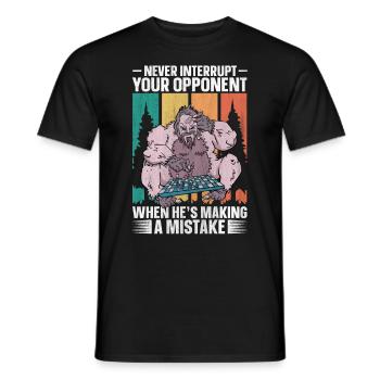 Never Interrupt Your Opponent lustiges Schach - Männer T-Shirt - Schwarz - Vorne - AI Model Male 178 light (178cm)