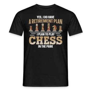 Retirement Plan Play Chess In The Park Schach - Men's T-Shirt - black - Front - AI Model Male 178 light (178cm)