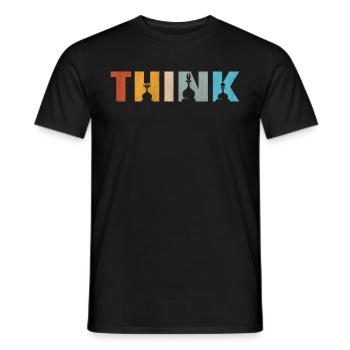 Pensez à drôles d’échecs - T-shirt homme - noir - Devant - AI Model Male 178 light (178cm)