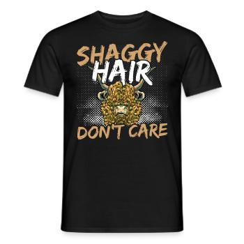 Shaggy Hair Don't Care Highland Cattle Cow - Men's T-Shirt - black - Front - AI Model Male 178 light (178cm)