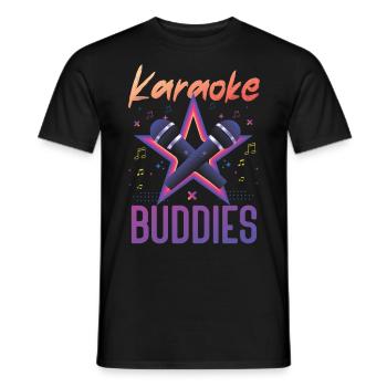 Karaoke Singer Friends Besties 80s - Männer T-Shirt - Schwarz - Vorne - AI Model Male 178 light (178cm)