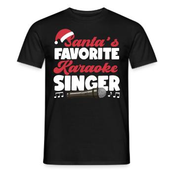 Karaoke Singer Christmas Santa's - Männer T-Shirt - Schwarz - Vorne - AI Model Male 178 light (178cm)