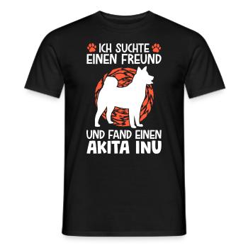 Akita Inu gefunden japanischer Spitz - Männer T-Shirt - Schwarz - Vorne - AI Model Male 178 light (178cm)