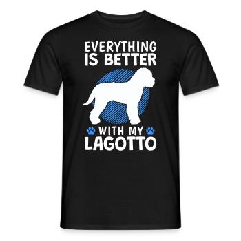 Everything better with Lagotto Romagnolo Truffle Dog - Men's T-Shirt - black - Front - AI Model Male 178 light (178cm)