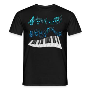 Musik Klavier spielen Pianist ich liebe Noten - Männer T-Shirt - Schwarz - Vorne - AI Model Male 178 light (178cm)