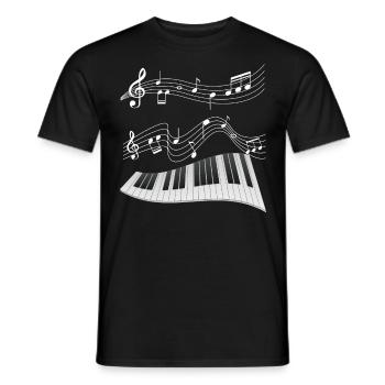 Musik Klavier spielen Pianist ich liebe Noten - Männer T-Shirt - Schwarz - Vorne - AI Model Male 178 light (178cm)