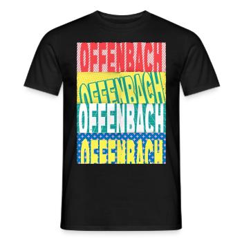 Offenbach Allemagne Ville Police Skyline - T-shirt homme - noir - Devant - AI Model Male 178 light (178cm)