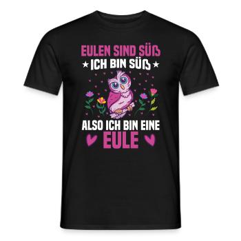Eulen sind süß Mädchen Eule - Männer T-Shirt - Schwarz - Vorne - AI Model Male 178 light (178cm)
