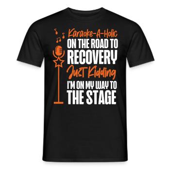 Karaoke Singer Karaoke-A-Holic On - Men's T-Shirt - black - Front - AI Model Male 178 light (178cm)
