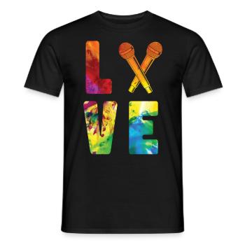 Karaoke Singer Microphone Vocalist - Men's T-Shirt - black - Front - AI Model Male 178 light (178cm)