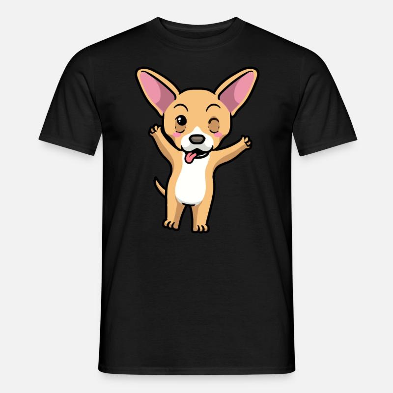 Chiweenie Hund Emoticon - Männer T-Shirt - Schwarz