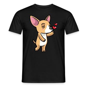 Chiweenie Dog Kisses Emoticon - T-shirt homme - noir - Devant - AI Model Male 178 light (178cm)