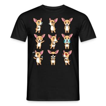 Émoticône Chiweenie Dog - T-shirt homme - noir - Devant - AI Model Male 178 light (178cm)