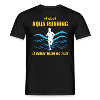 Deep Water Aqua jogging Pool Running Fitness - Men's T-Shirt - black - Front - AI Model Male 178 light (178cm)