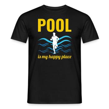 Deep Water Aqua jogging Pool Running Fitness - Men's T-Shirt - black - Front - AI Model Male 178 light (178cm)