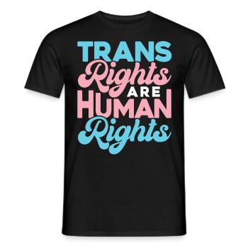 Les droits des transgenres sont des droits humains - T-shirt homme - noir - Devant - AI Model Male 178 light (178cm)