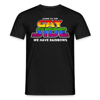 Come To The Gay Side We Have Rainbows - Men's T-Shirt - black - Front - AI Model Male 178 light (178cm)