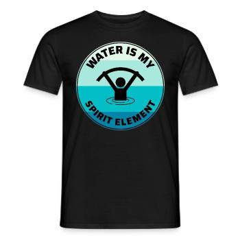 Aquagym Fitness aquatique Aqua Exercice - T-shirt homme - noir - Devant - AI Model Male 178 light (178cm)