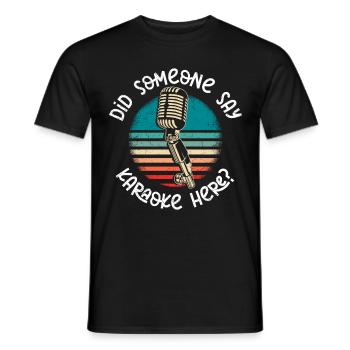 Musician singing someone spoke here of karaoke - Men's T-Shirt - black - Front - AI Model Male 178 light (178cm)