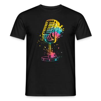 Microphone Je suis chanteur Je suis chanteur Chanter - T-shirt homme - noir - Devant - AI Model Male 178 light (178cm)