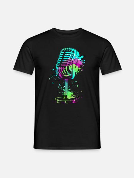 Mikrofon Ich bin Sänger Ich bin Sängerin singen - Männer T-Shirt - Schwarz