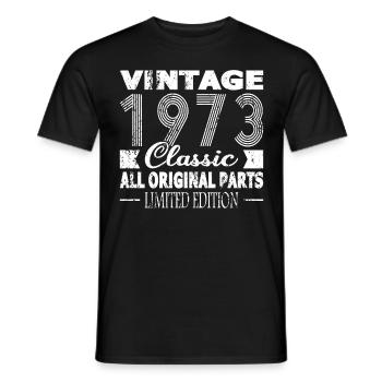 50th Birthday Vintage 1973 Classic 1973 - Men's T-Shirt - black - Front - AI Model Male 178 light (178cm)