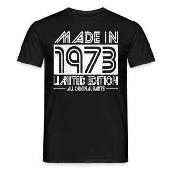 50e anniversaire Made in 1973 Edition Limitée - T-shirt homme - noir - Devant - AI Model Male 178 light (178cm)