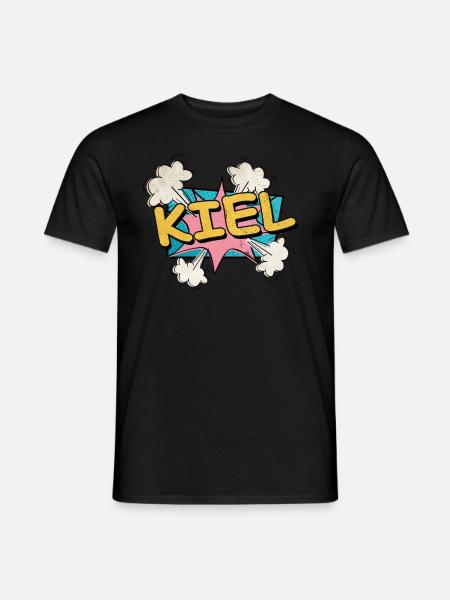 Kiel Deutschland Stadt Schrift Pop Art Comic - Männer T-Shirt - Schwarz