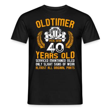Oldtimer 50e anniversaire 40 ans - T-shirt homme - noir - Devant - AI Model Male 178 light (178cm)
