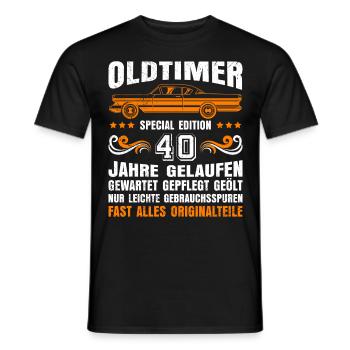 Oldtimer 50e anniversaire 40 ans - T-shirt homme - noir - Devant - AI Model Male 178 light (178cm)