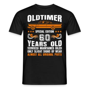 60e anniversaire toutes les pièces d’origine 60 ans - T-shirt homme - noir - Devant - AI Model Male 178 light (178cm)
