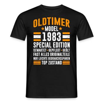 1983 Oldtimer alle Teile original 40 Jahre - Männer T-Shirt - Schwarz - Vorne - AI Model Male 178 light (178cm)