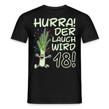 Hourra le poireau fête ses 18 ans 18e anniversaire - T-shirt homme - noir - Devant - AI Model Male 178 light (178cm)