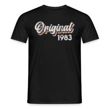 Né en 1983 40 ans 40e anniversaire - T-shirt homme - noir - Devant - AI Model Male 178 light (178cm)