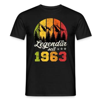 Legendär seit 1963 60 Jahre Geburtstag - Männer T-Shirt - Schwarz - Vorne - AI Model Male 178 light (178cm)