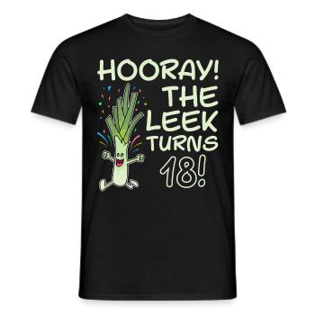 Hourra le poireau fête ses 18 ans 18e anniversaire - T-shirt homme - noir - Devant - AI Model Male 178 light (178cm)