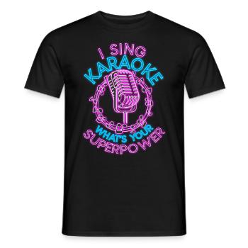 Karaoke Singer 80s Retro I Sing - Men's T-Shirt - black - Front - AI Model Male 178 light (178cm)