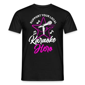 Karaoke Singer Support Your Local - Men's T-Shirt - black - Front - AI Model Male 178 light (178cm)