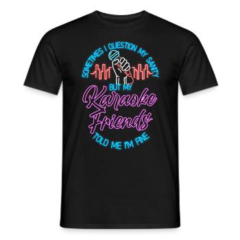 Karaoké Chanteur 80s Rétro Parfois - T-shirt homme - noir - Devant - AI Model Male 178 light (178cm)