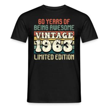 60 ans 60e anniversaire hommes hommes - T-shirt homme - noir - Devant - AI Model Male 178 light (178cm)