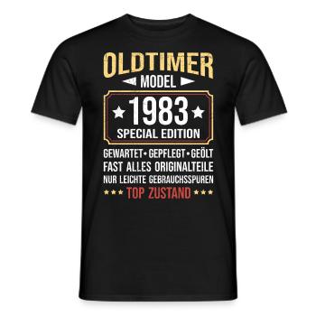 1983 Oldtimer alle Teile original 40 Jahre - Männer T-Shirt - Schwarz - Vorne - AI Model Male 178 light (178cm)