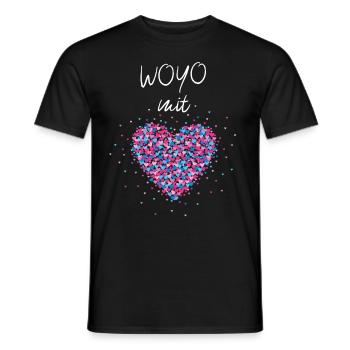 Woyo Yoga mit Herz Meditation Yogakurs Yogaübungen - Männer T-Shirt - Schwarz - Vorne - AI Model Male 178 light (178cm)