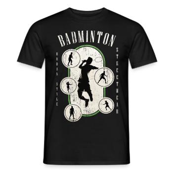 Badminton Badminton Sport Player Vintage Rétro - T-shirt homme - noir - Devant - AI Model Male 178 light (178cm)