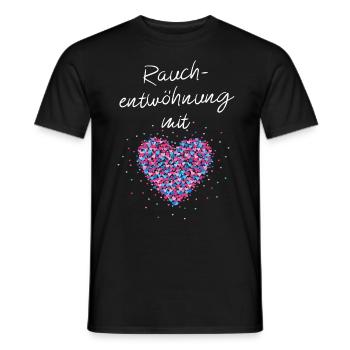 Rauchentwöhnung mit Herz Nikotinabhängigkeit - Männer T-Shirt - Schwarz - Vorne - AI Model Male 178 light (178cm)