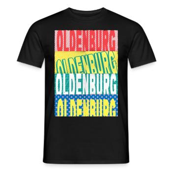 Oldenburg Deutschland Stadt Schrift Skyline - Männer T-Shirt - Schwarz - Vorne - AI Model Male 178 light (178cm)