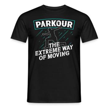 Parkour Extreme Way Of Moving Freerunning Traceur - Men's T-Shirt - black - Front - AI Model Male 178 light (178cm)