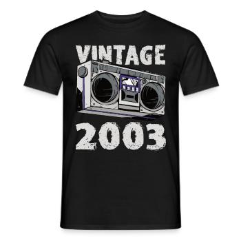 20. Geburtstag Jahrgang 2003 Vintage 2003 - Männer T-Shirt - Schwarz - Vorne - AI Model Male 178 light (178cm)