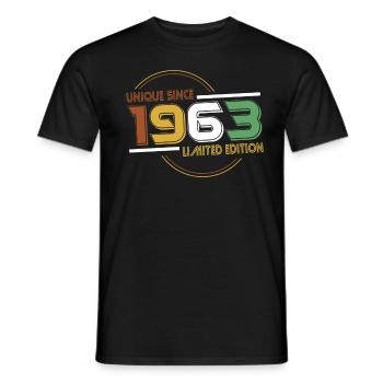 60th Anniversary Unique Since 1963 Limited Edition - Men's T-Shirt - black - Front - AI Model Male 178 light (178cm)